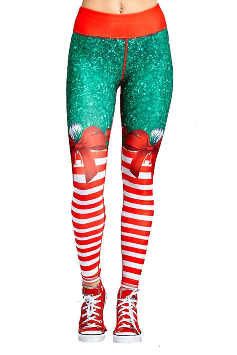Pincuttee Women's 3D Printed Ugly Christmas Xmas Legging Funny Tights S/M - Image 1